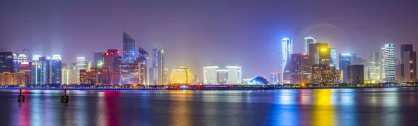 Nightscape and skyline of urban architectural landscape