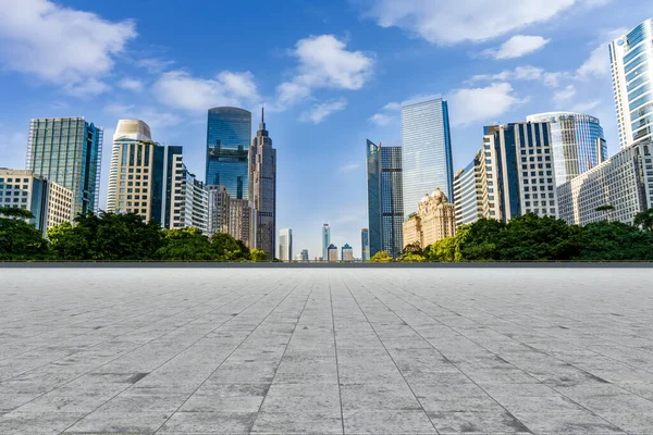 Perspectivas Para Las Baldosas Vacías Del Piso Cuadrado Guangzhou Urbano — Foto de Stock