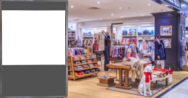 Reklam kutusunun ve bulanık lambanın iç görünümü 