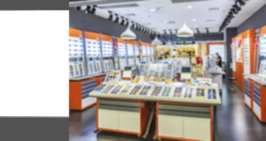 Reklam kutusunun ve bulanık lambanın iç görünümü 