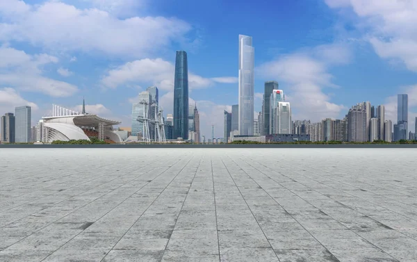 Guangzhou City Square Road and architectural landscape skyline