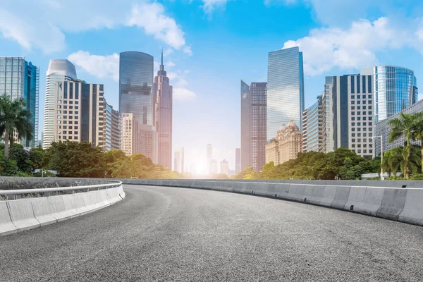 Guangzhou City Square Road Architectonisch Landschap Skyline — Stockfoto