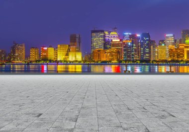 Hangzhou kentsel mimari manzarasının ufuk çizgisi
