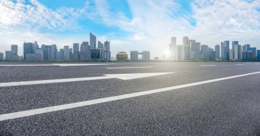 Hangzhou kentsel mimari manzarasının ufuk çizgisi