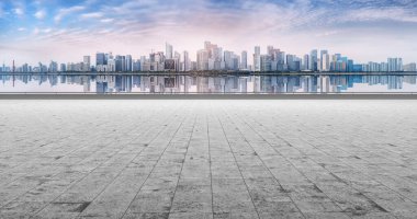 Hangzhou kentsel mimari manzarasının ufuk çizgisi