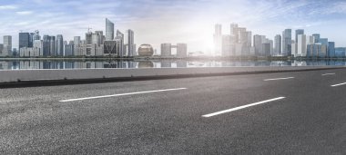Hangzhou kentsel mimari manzarasının ufuk çizgisi