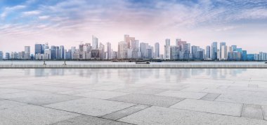 Hangzhou kentsel mimari manzarasının ufuk çizgisi