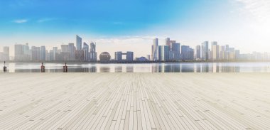 Hangzhou kentsel mimari manzarasının ufuk çizgisi