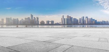 Hangzhou kentsel mimari manzarasının ufuk çizgisi