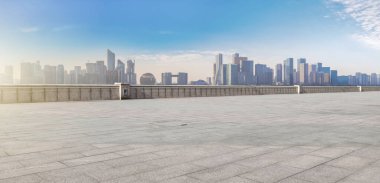 Hangzhou kentsel mimari manzarasının ufuk çizgisi