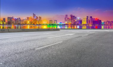 Hangzhou kentsel mimari manzarasının ufuk çizgisi