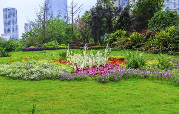 Parque Cama Flor Greening — Fotografia de Stock