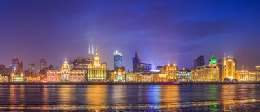 Şangay Bund gece görüşü