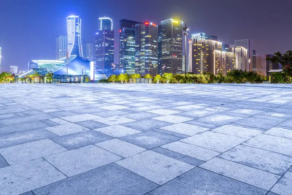 City Finance square, night view and skyscraper