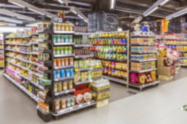Wazig Supermarkt Interieur Uitzicht — Stockfoto