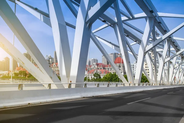 Onderdeel Van Staalconstructie Brug Tianjin China — Stockfoto