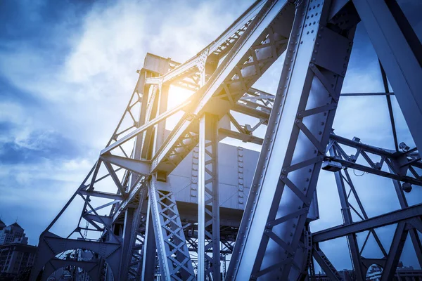 Tianjin Çin Deki Çelik Yapı Köprüsünün Bir Parçası — Stok fotoğraf