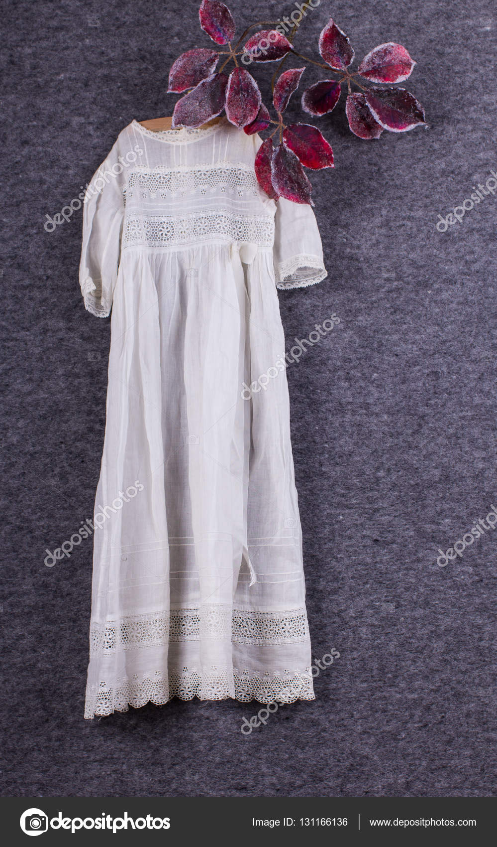 white old fashioned dress