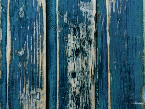 Struttura in legno grezzo di superficie parete dipinta di blu . — Foto Stock