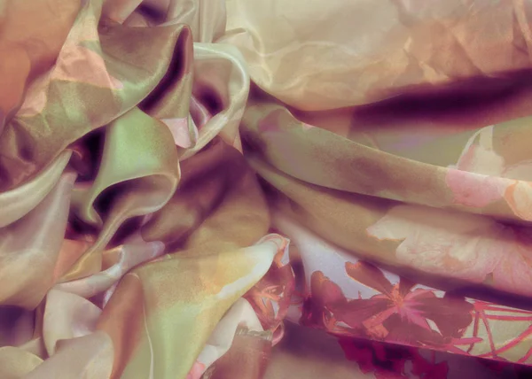 Элегантный шелковый фон в мягком бежевом и розовом цветах. Роскошь — стоковое фото