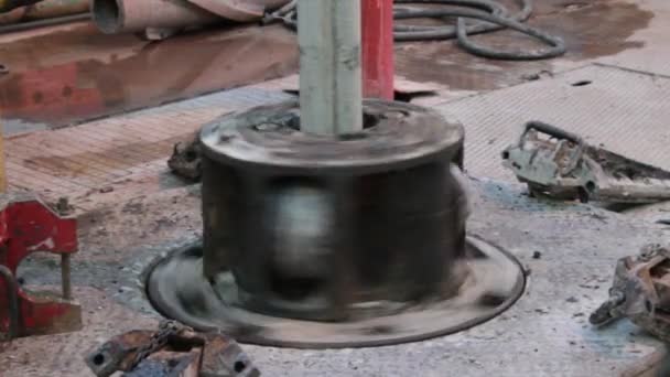 Rotación de la cuerda de perforación del rotor — Vídeo de stock