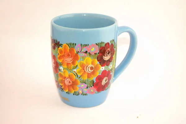 Chiapas durumundan çiçek Meksika Kupası el boyalı