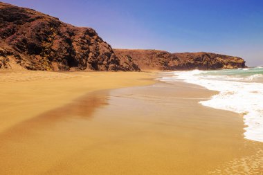 Fuerteventura, İspanya üzerinde Pared Beach La.