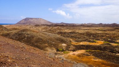 Volkanik manzara üzerinde Adası Lobos, Fuerteventura, İspanya.
