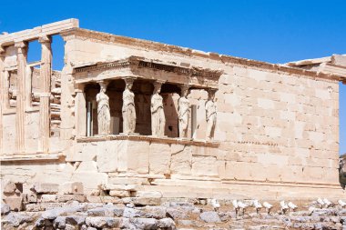 Athena Tapınağı Nike Atina Akropol'görünümü. Athene, Yunanistan - 20.04.2016.