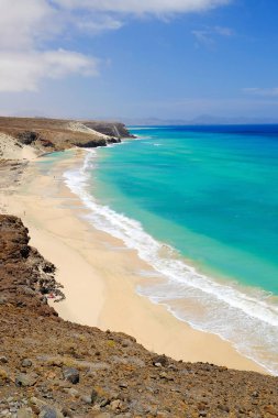 Beach amazing su renkleri Fuerteventura, İspanya ile.