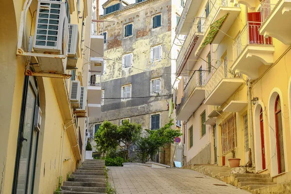 View on the street in Kerkira, Corfu in Greece. — Stock Photo, Image