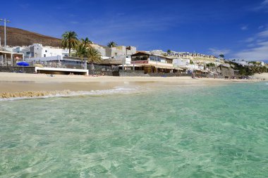Morro Jable, Fuerteventura İspanya - 22 Ekim 2017: Beach Playa