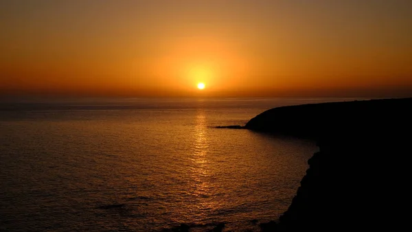 Puesta Sol Océano Las Islas Canarias Fuerteventura España — Foto de Stock