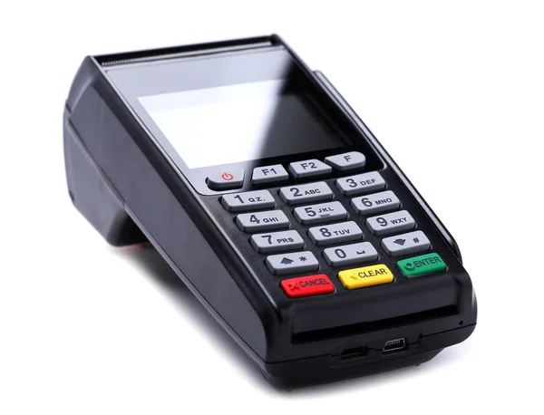 Pos terminal dispositivo para la lectura de tarjetas bancarias — Foto de Stock