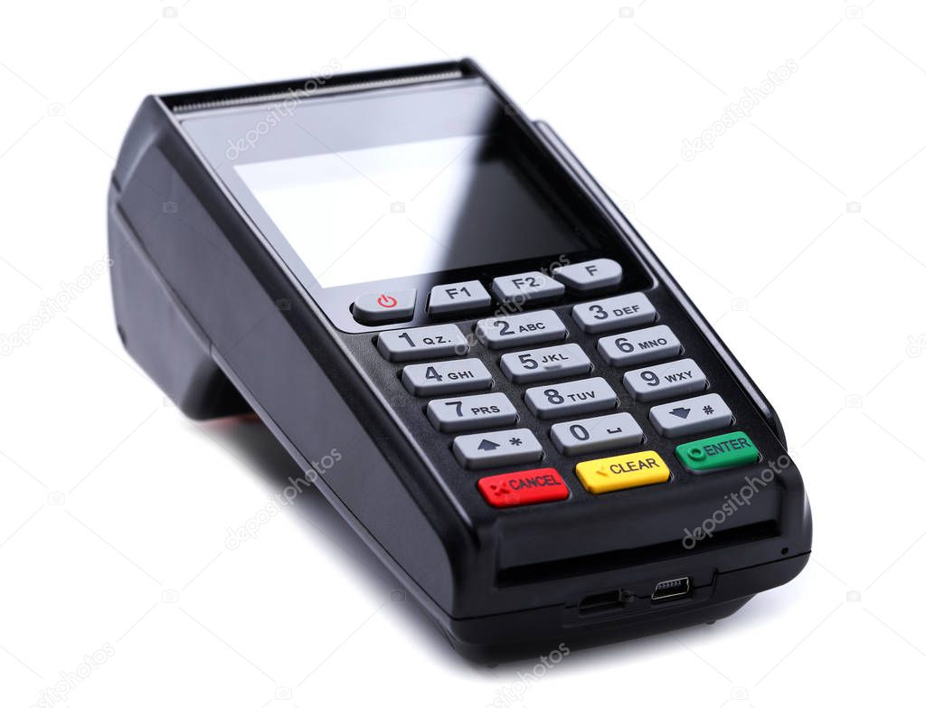 Pos terminal device for reading banking cards