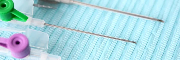 Close up set modern medical intravenous catheters