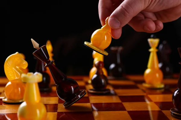Man maakt schaakmat vooruitgang — Stockfoto
