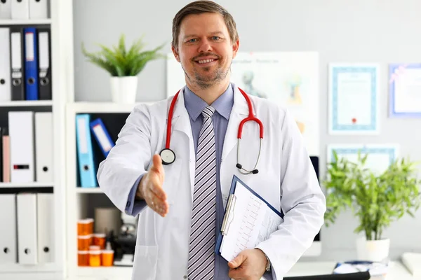 Physician ready to examine patient — Stock Photo, Image