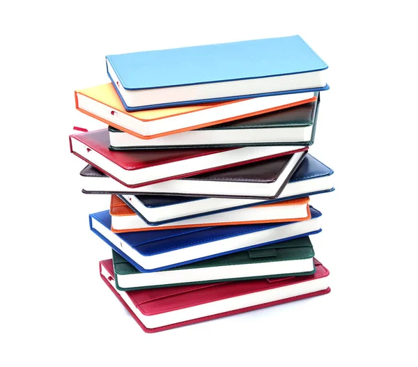 Apilar diarios o libros encuadernados en cuero, bloc de notas —  Fotos de Stock