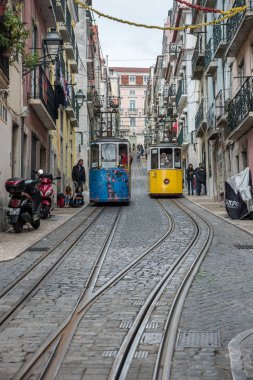 Lisbon, Portekiz-25 Ekim 2016: tarihi ve ünlü evevator