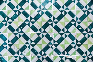 Şaşırtıcı eski seramik duvar iç ve dış arka plan için. Lisbon, Portekiz