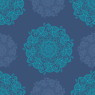 Mandala sorunsuz vektör desen. Yuvarlak süsleme desen.