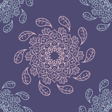 Mandala sorunsuz vektör desen. Yuvarlak süsleme desen.