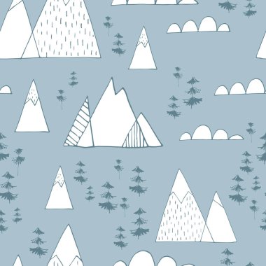 İskandinav tarzı soyut sorunsuz vektör desen. İyi Bayramlar