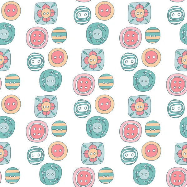 Lovely buttons seamless vector pattern — Stock Vector