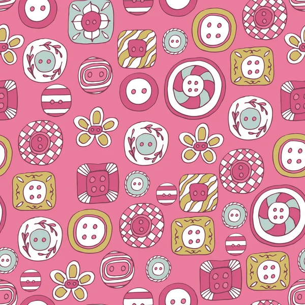 Lovely buttons seamless vector pattern — Stock Vector