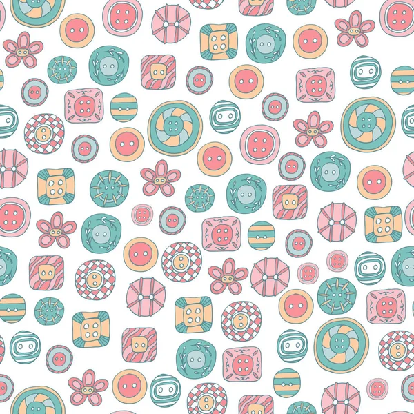 Lovely buttons seamless vector pattern — Stock Vector