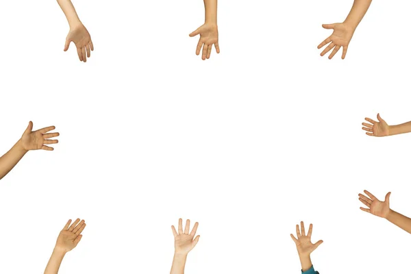 Isolated children hand reaching — Stock Photo, Image