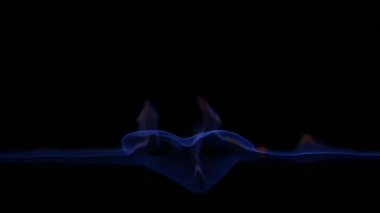 Yanan mavi yangın kalp