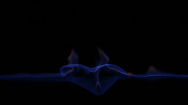Niebieski ogień serca palenie — Wideo stockowe